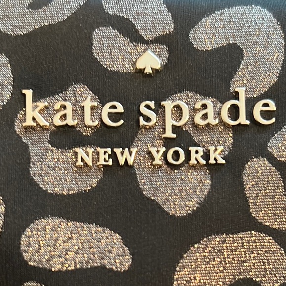 Kate Spade Black & Gold Tote Bag W/Matching Wallet in Leopard Print - Picture 2 of 7